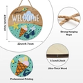 Summer themed round wooden welcome sign with ice cream and starfish for farmhouse decor - Welcome Ice Cream Style (Y24Y50877_O)
