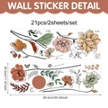 Selbstklebende Aquarell-Wandsticker Set mit Vintage-Blumen und dekorativen Schmetterlingen - 90*30cm*2pcs / CT8LCZ90041T_R