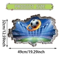 3D-Fußball-Wandtattoo Abmessungen mit 49 cm Breite und 32 cm Höhe auf weißem Grund - 49x32cm / Fußball Stil (UV50404T_R)