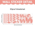 Detail van de 90x30cm koraalroze vis muursticker set met 83 afzonderlijke stickers - 90x30cm / Koraalroze Vis (UV24Y11712DT_R)