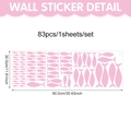 Detail van 83 stuks roze vissen muurstickers met velafmetingen van 90x30 cm - 90x30cm / Lichtroze Vis (UV24Y11712CT_R)