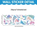 Waterproof watercolor mermaid and sea animal wall decals set 30x90cm for girls bedroom - 90*30cm / Watercolor Ocean Animals (CT8CZW30036T_R)