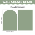 Pegatinas de pared geométricas de arco y rectángulo verde gris Morandi PVC adhesivo - Juego de Arco y Rectángulo / Verde Gris Morandi