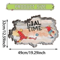 3D Fußball Wandtattoo mit Spielern und Goal Time Text mit Maßen 49cm mal 32cm - 49x32cm / Fußballspieler Stil (UV50395T_R)