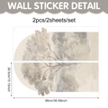 Moderne Wandsticker Set mit Aquarell Torbogen und Geometrie Landschaft für Wohnzimmer - Aquarell Bogenlandschaft (UV8ZWL80049T_R) / 98x38.5cm
