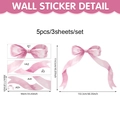 Lot de stickers muraux nœuds aquarelle rose en 5 parties pour décoration de chambre - Style de Grand Nœud Rose Combiné (UV24Y12029T_R)