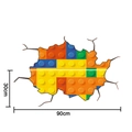Adesivo murale 3D con blocchi colorati per camera dei bambini 30x90cm - 90x60cm / Motivo Mattoncini (CT20393AT_R)
