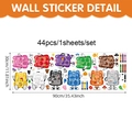 Detailed sheet of 44 colorful school bag wall stickers for kids learning, 30x90cm size - Standard Spec / Multicolor Backpack Style