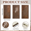 Lot de 3 décorations murales géométriques en bois avec dimensions et crochets en métal - 20*40*0.5cm*3 Pièces/Paquet / Style de Lignes Géométriques (Y24Y50943_Q) / Y24Y50943_Q