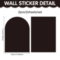 Set de 2 vinilos de pared negros autoadhesivos con formas de arco y rectángulo - Juego de Arco y Rectángulo / Negro Puro