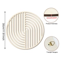 Decorazione da parete moderna in legno con motivo a spirale e dettagli di gancio - Stile Geometrico Tondo Traforato (Y24Y50945_Q)