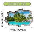 Vinilo decorativo 3D playa tropical con palmeras y piscina, tamaño 49x32cm - Vista al Mar con Piscina y Palmeras (UV50373T_R)