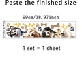 Cartoon dog wall decals set featuring Husky and Golden Retriever, 99x25cm sheet size - Animal Door Sticker / 99*25cm