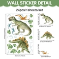 Vinilos decorativos de dinosaurios acuarela y hojas tropicales para cuarto de niños - Dinosaurio Ilustración Acuarela (UV24Y11838T_R) / 60*40cm