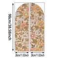Retro Wandtattoo Wandaufkleber mit Blumenmuster und Maßangaben in warmen Beigetönen - Vintage Warmer Blumenstil (UV50457T_R) / 98*28cm*2pcs