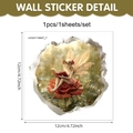 3D-Wandtattoo Fee auf roter Rose, selbstklebender PVC-Aufkleber für Wände, 12x12 cm groß - 12*12cm / Fee Auf Roter Rose (UV24Y11854T_T)