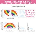 Watercolor bohemian rainbow wall sticker set with hearts and clouds for kids' room decoration - 60*30cm*2PCS / Watercolor Rainbow (UV24Y11870T_R)