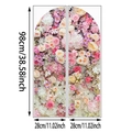 Boho Bogen Wandtattoo mit bunten Gänseblümchen und Rosen Mustern für die Wanddekoration - Voller Blütencluster Stil (UV50430T_R) / 98*28cm*2pcs