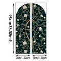 Boho-Wandtattoo mit Gänseblümchen und Ranken auf dunklem Hintergrund für das Heim - Dunkler Botanischer Hintergrundstil (UV50421T_R) / 98*28cm*2pcs