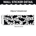 Lot de 49 stickers muraux chat noir et papillon pour chambre d'enfant 30x90cm PVC - 90x30cm / Style Silhouette Chat Noir (UV8CZW30091T_R)