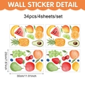 Detailweergave van de 34-delige waterverf fruit muurstickerset met exacte afmetingen - 20*30cm*4pcs / Variëteit Aquarel Handgeschilderd Fruit (UV8YCA10062T_T)