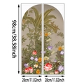 Adesivi murali boho con foglie di palma e rose, set di 2 pezzi da 28x98cm - Stile Arco Fiori Tropicali e Foglie (UV50622T_R) / 28*98cm*2pcs