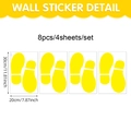 Gelbe Fußabdruck-Bodenaufkleber Set für Kindergärten, 8 Stück PVC selbstklebende Wandtattoos - 20*30cm*4pcs / Gelb