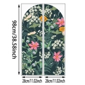 Adesivi murali boho ad arco con motivi floreali verdi, misura 98 cm x 28 cm - Stile Floreale Realistico Vintage Verde Scuro (UV50617T_R) / 28*98cm*2pcs