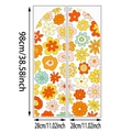 Boho floral arch wall sticker in retro orange and pink tones with size dimensions - Boho Warm Tones Simple Floral Style (UV50590T_R) / 28*98cm*2pcs