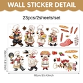 23pcs Modern PVC Kitchen Wall Stickers Featuring Cartoon Chefs and Food Designs for Decor - Cartoon Chef Style (UV8LCZ90087T_R) / 90*30cm*2pcs