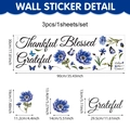 Moderne Wandaufkleber mit blauen Blumen, Schmetterlingen und inspirierenden Zitaten - Blaues Florales Text (CT24Y11917T_R) / 90*30cm