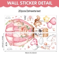 Cartoon animals hot air balloon wall stickers set with bunny zebra and squirrel 90x30cm - Cartoon Animal Hot Air Balloon Style (UV8CZW30110T_R) / 90*30cm*2pcs