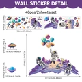 Space astronaut wall decal set with 46 pieces for kids room and nursery wall decor - 90*30cm*2 Sheets