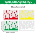 Set van 32 creatieve kleurrijke druppel muurstickers voor decoratie van klas en slaapkamer - 20*30cm*4pcs