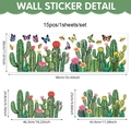Dimensioni dettagliate degli adesivi murali cactus e farfalle su foglio PVC da 90x30 cm - 90*30cm / CT24Y11963T_R