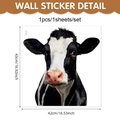 Detailed view of 3D cow wall sticker dimensions 42cm by 43cm on a plain white background - Cow Style / 43x42cm