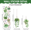 Stickers muraux de plantes vertes suspendues avec papillons pour décorer le salon - Style Suspendu de Plantes Vertes et Papillon (CT24Y11955T_R) / 90x30cm