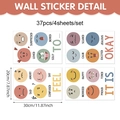 37pcs set of macaron-colored nursery emotion wall stickers with it is okay to feel quote - 20x30cm (4 Sheets) / Multicolor Emotion Chart