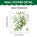 Détail des stickers de toilette roses blanches en PVC 37x32cm avec dimensions précises - 32x37cm / Bouquets de Roses Blanches (UV24Y12052T_R)