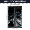 Halloween scary zombie window sticker in black and white PVC decal 60x40cm - Black And White Zombie Style (UV24Y12050S_R) / 60*40cm