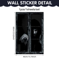 Halloween window sticker featuring a creepy ghost ghost figure in 60x40cm size pvc sheet - Grimacing Ghost Claw Style (UV24Y12051S_R) / 60*40cm