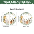 Aquarel dieren muurstickers met giraffe en olifant voor de kinderkamer decor - Aquarel Cartoon Dier (UV24Y12043T_R) / Set Van Twee Vellen