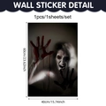 40x60cm Bloody Female Ghost Halloween PVC Static Window Sticker Horror Wall Decal - Red Eyed Ghost Style (UV24Y12048S_R)