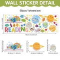 Wandtattoo-Set Weltraum und Lesen mit Raketen und Astronauten für das Kinderzimmer - Weltraum Lese-Explorations-Thema (UV24Y12150T_R) / 90*30cm