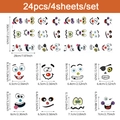 Detail view of 24pcs Halloween pumpkin face stickers set showing various size specifications - 20*30cm*4 Sheets / Multicolor (UV24Y10440T_T)