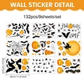 Halloween static window clings set of 132 featuring pumpkin bat witch and spiders - Pumpkin Bat Assorted Styles-Static Cling (UV24Y12047S_T)
