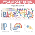 Detaillierte Größenangaben für 91-teiliges Set bunter Cartoon-PVC-Wandaufkleber - Aquarell-Punkte PLAY-Thema (UV24Y12148T_R) / 90*30cm