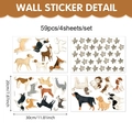Détail du lot de 4 planches de stickers muraux avec 59 motifs de chiens pour enfants - Ensemble d'Animaux Mignons (UV8ZWL80093T_T) / 20*30cm*4pcs