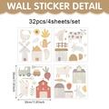 Bohemian farm animal wall stickers set of 32 pieces for kids bedroom decor - Cartoon Farm Theme (UV24Y11339T_T) / 20*30cm*4pcs