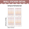 Detailed set of 4 sheets with 324 pieces of macaron daisy flower PVC wall stickers - Pink and Purple Macaron Floral (UV8ZWL80106T_T) / 20*30cm*4pcs